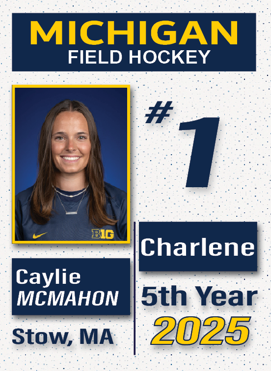 University of Michigan Field Hockey roster card designed by Tailgate Prints